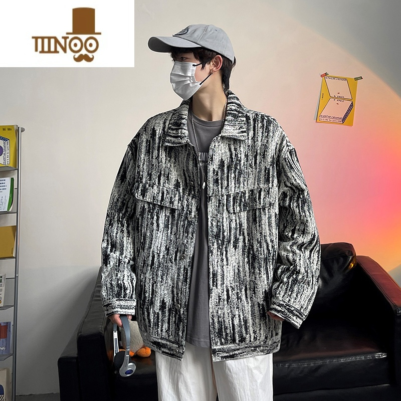 YANXU水洗牛仔外套男生潮牌ins港风炸街工装夹克痞帅感上衣服