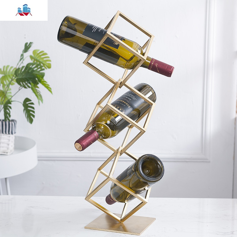 北欧铁艺红酒架摆件创意金属葡萄酒架酒柜展示架百搭客厅酒瓶架子泰