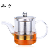 鼎亨加厚耐高温玻璃花茶壶不锈钢过滤冲茶器功夫红茶茶具泡茶壶家