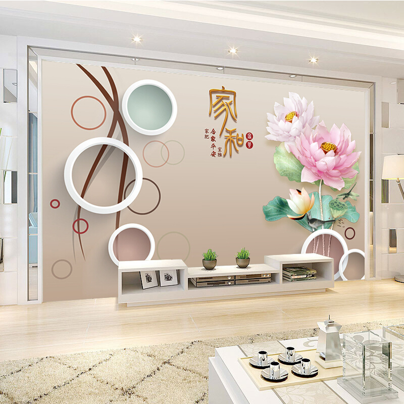 水墨山水客厅电视背景墙壁纸中式书房无缝壁画影视墙墙纸墙布8d彩晶