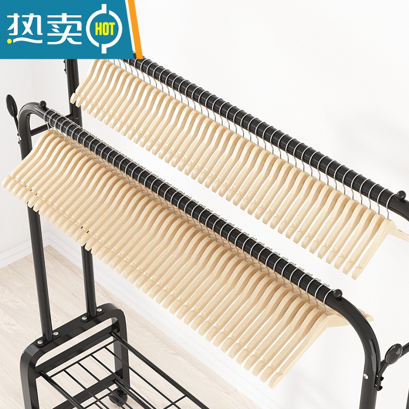 XIANCAI晾衣架落地杆阳台简易学生宿舍晒衣架结实耐用卧室内挂衣服衣帽架高清大图