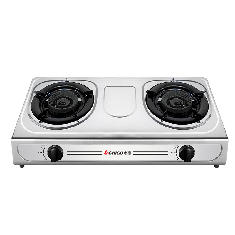 chigo志高jztt98天然气液化气燃气灶煤气灶双灶具台式猛火节能银色