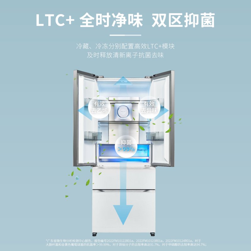 倍科(beko)425L法式四门冰箱 超薄平嵌 自由养鲜 超四星级深冷速冻 GNE0425BG
