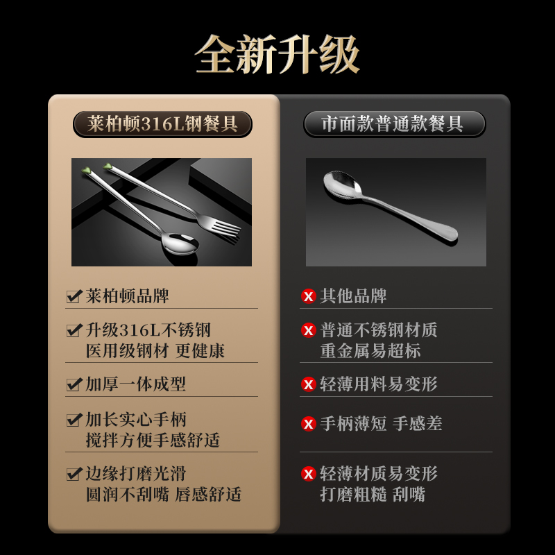 莱柏顿316L不锈钢心形西餐牛排叉家用水果沙拉叉子成人主餐叉长柄甜品叉高清大图