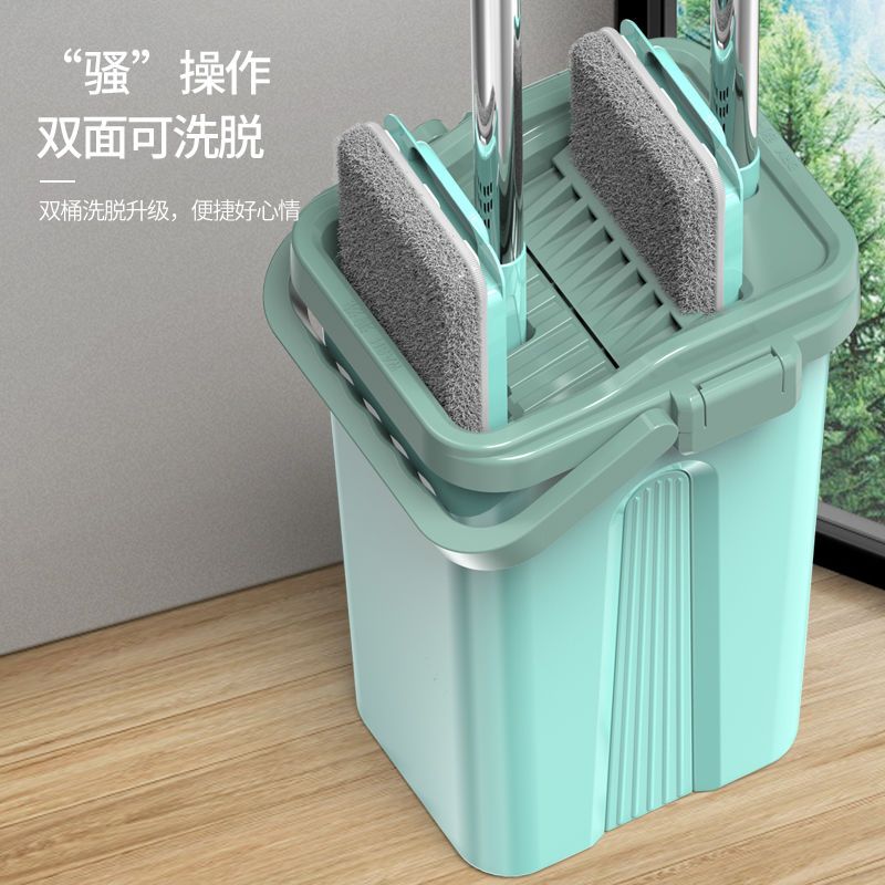 普通款:清洁桶+拖把+1快布:清洁桶+拖把+1快布 加厚免手洗拖把懒人拖地神器家用刮刮乐干湿分离平板拖布一拖净