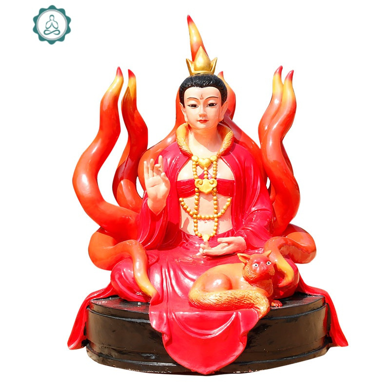 88厘米道家九尾狐家用供奉保家仙树脂佛像1.