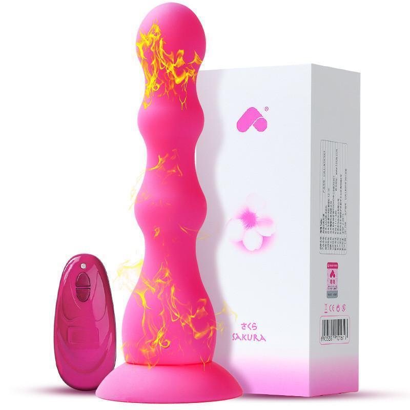 噜噜男用后庭前-列腺加温遥控震动按摩器成人用品拉珠肛塞