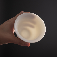 苏氏陶瓷(SUSHI CERAMICS)三才盖碗 中国白素烧功夫茶具泡茶碗