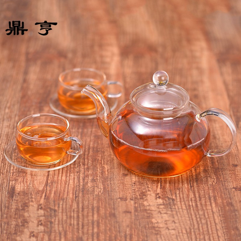 鼎亨耐热玻璃茶具套装透明过滤泡花茶水果茶壶煮红茶杯花茶茶具