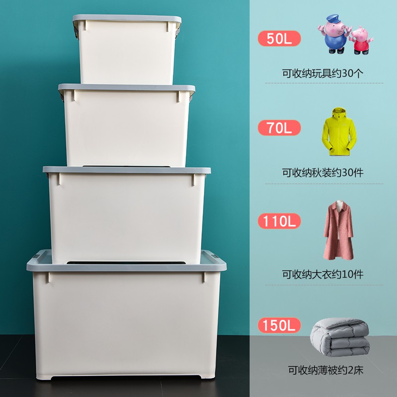 加厚收纳箱塑料特大号家用儿童宝宝衣服衣物整理箱宿舍有盖储物箱 三维工匠高清大图