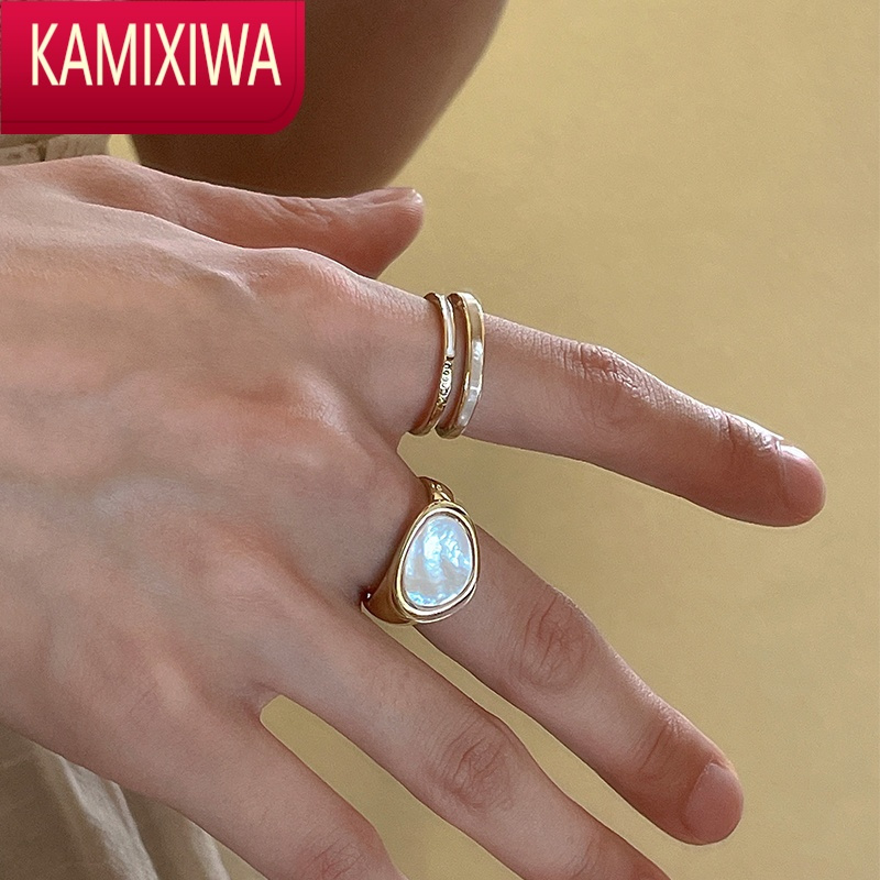 KAMIXIWA祖母绿戒指女欧美高级感小众设计2022年新款潮轻奢时尚个性指环