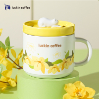 瑞幸咖啡(luckin coffee)个性创意花喵桌面造型马克杯带盖陶瓷创意情侣咖啡杯水杯