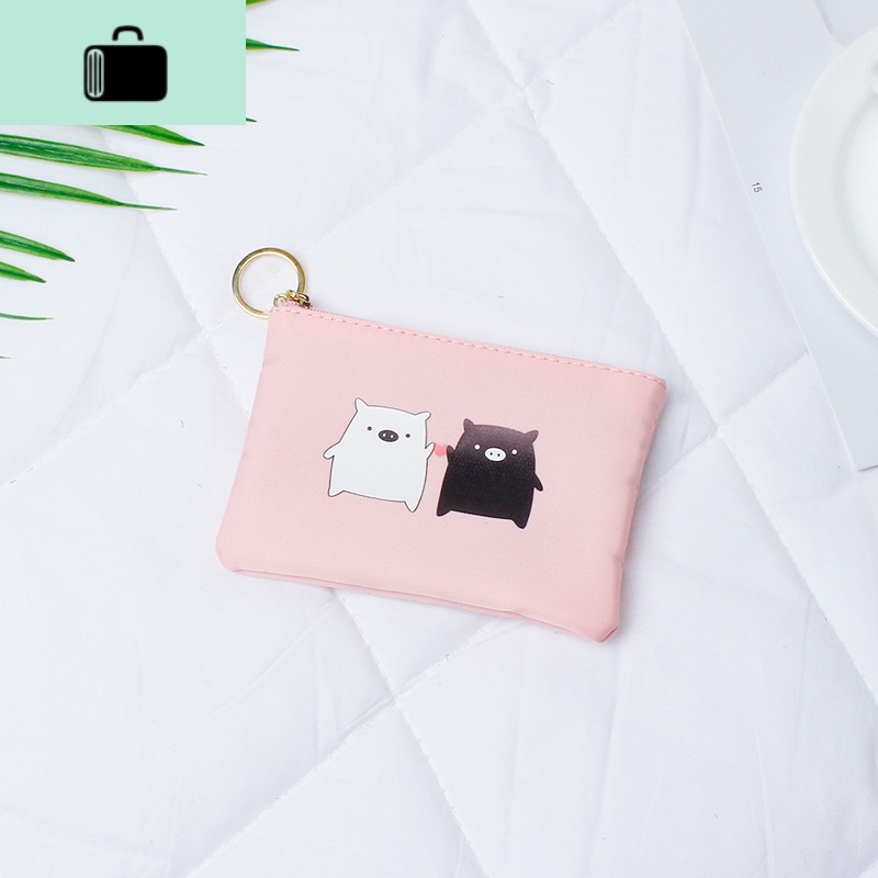 2020新款韩版可爱小白兔时尚硬币袋女小钱包零钱包女简约迷你短款NEW LAKE 粉色【爱心小熊】