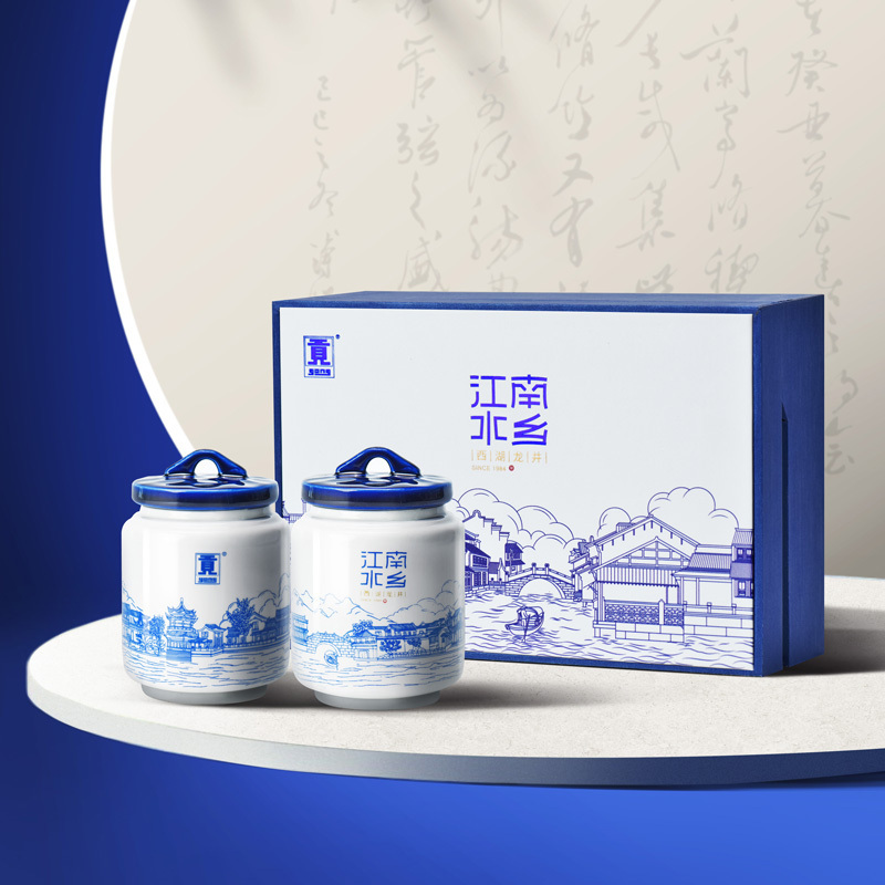 贡牌茶叶2025新茶预售 明前AAA级特级西湖龙井绿茶江南水乡礼盒100g龙井村产区