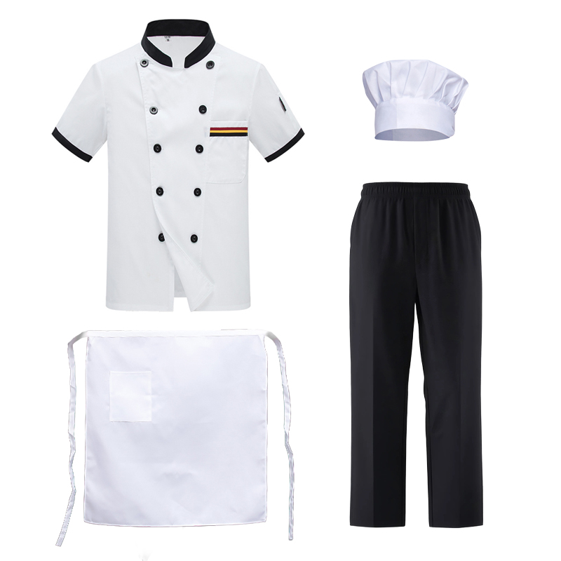 铁平 夏季厨师服套装 S-4XL 套高清大图