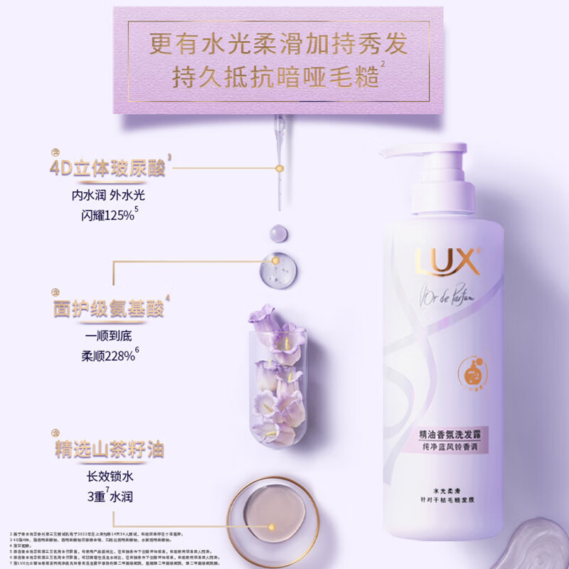 力士(LUX)精油香氛系列护发素 纯净蓝风铃香氛润发乳470G 72小时留香