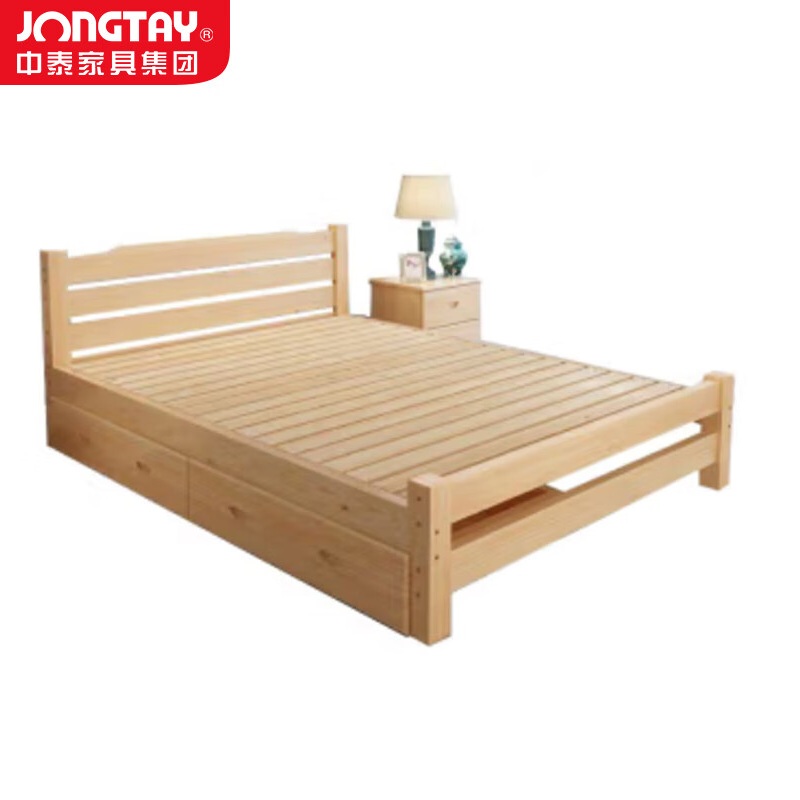 中泰(jongtay)1.0米实木床单人宿舍抽屉床 J-CDZ66高清大图