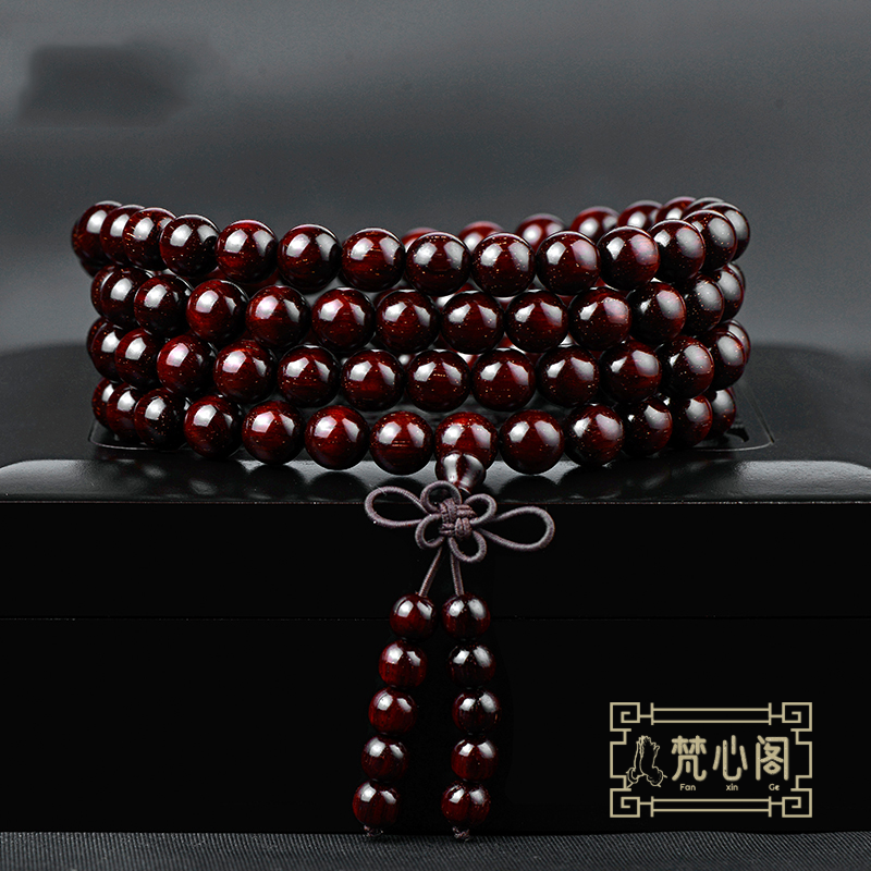 【梵心阁】印度小叶紫檀手串108颗小叶紫檀手链金星老料佛珠男女款