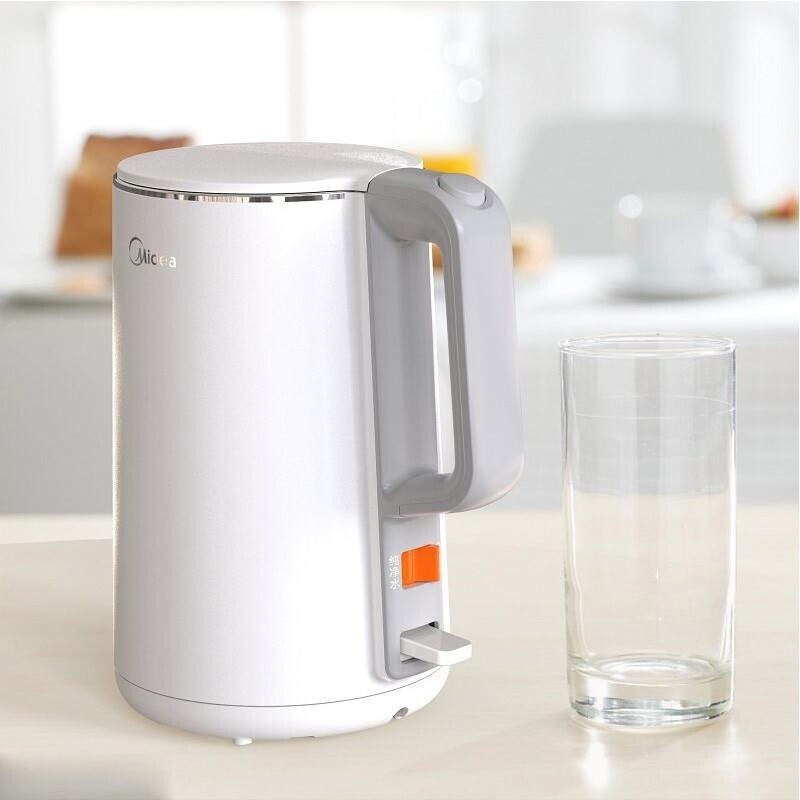 美的(Midea)电水壶热水壶电热水壶304不锈钢水壶1.5L双层防烫全钢无缝烧水壶HJ1515aJ1512d