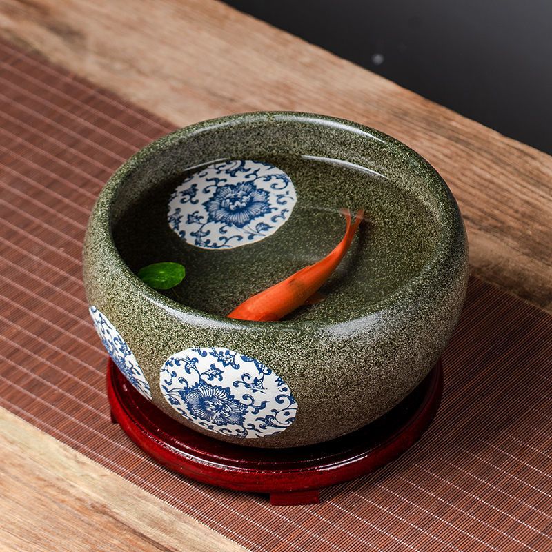 景德镇陶瓷金鱼鉢 景德镇陶瓷金鱼鉢 景德镇陶瓷老厂货章鉴手绘567金鱼