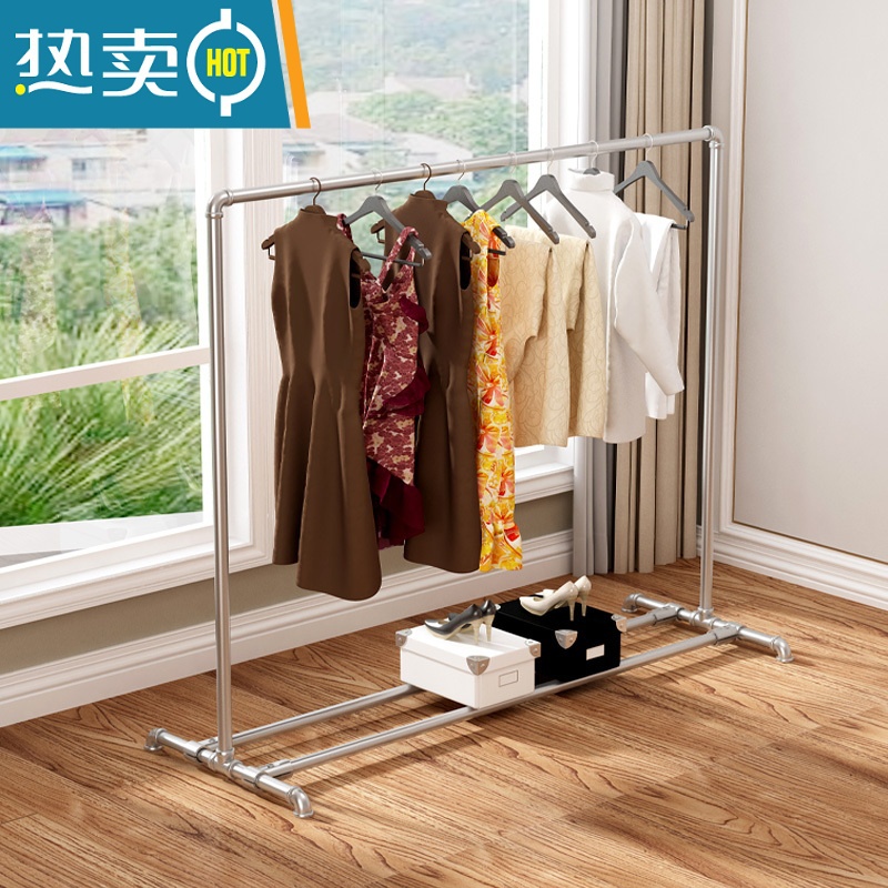 敬平镀锌管晾衣架落地双杆式阳台凉挂衣架卧室内户外晒衣晒被子架定做 双杆升级款长2米高1.8米 加厚高清大图