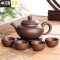 三维工匠紫砂壶宜兴原矿朱泥仿古壶纯手工茶壶球孔过滤泡茶壶功夫茶具 金壶斋-棕色仿古壶(送4杯)