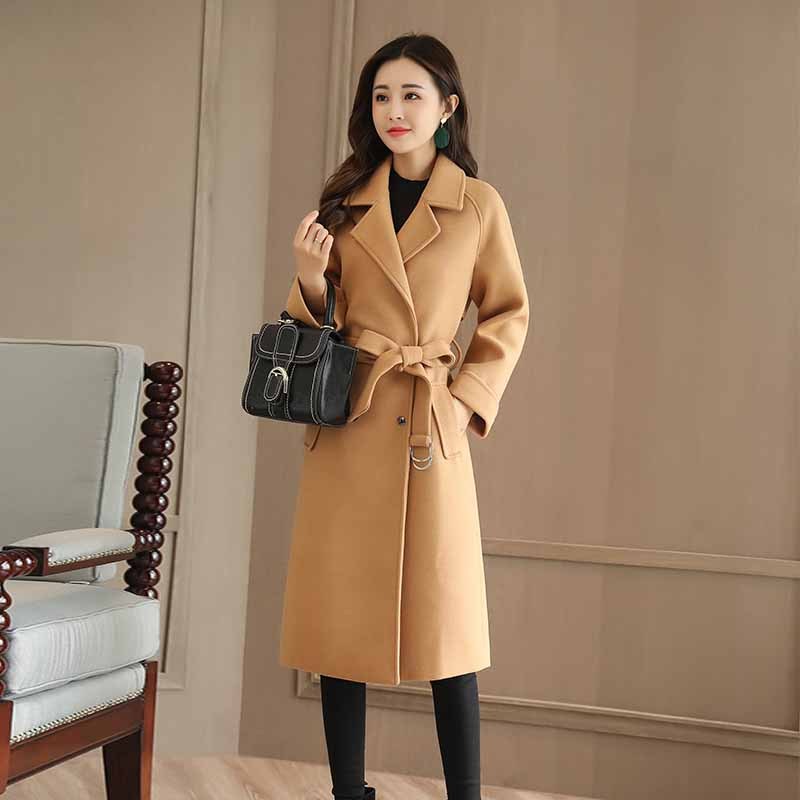 2017年新款女装 2018冬装厚泥子衣服中长款韩版离子毛呢外套大衣