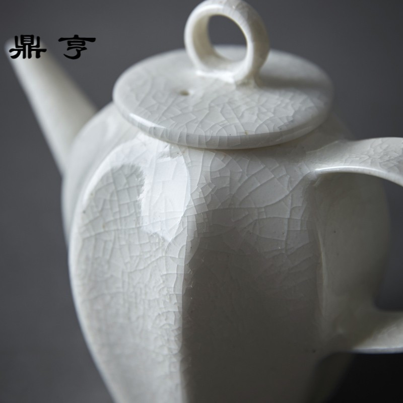 鼎亨陶瓷开片泡茶壶日式功夫茶具红茶小号泡茶器冰裂纹单壶八角壶