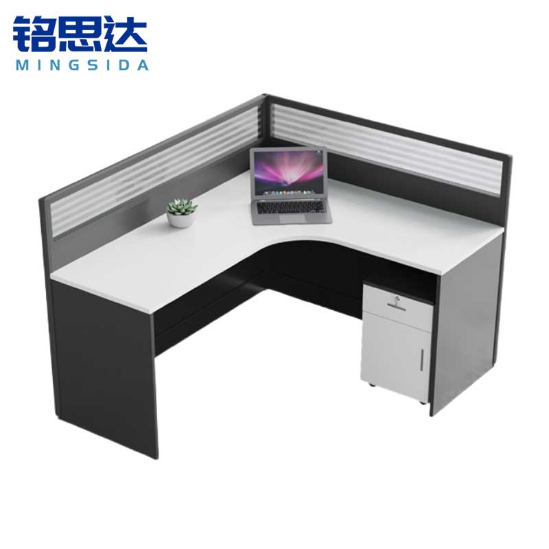 铭思达屏风工位L型单人位含柜套高清大图