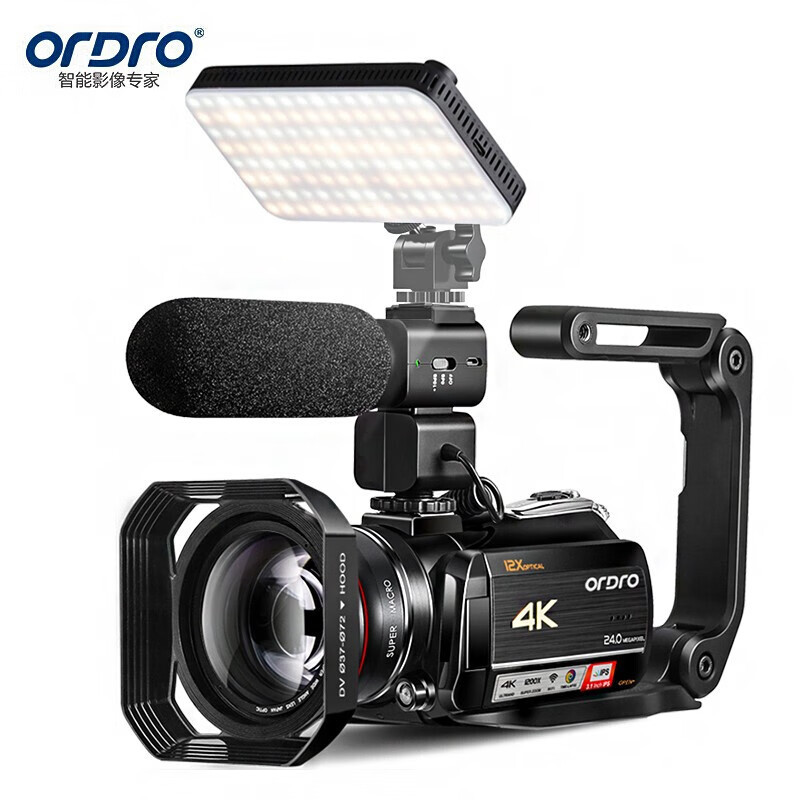 欧达(ORDRO)至尊版 4K摄像机专业直播录像机家用手持DV光学变焦高清数码摄影机vlog短视频会议 AC5高清大图