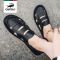 黑色 39 卡帝乐鳄鱼凉鞋男夏季透气洞洞男鞋黑色开车一脚蹬沙滩罗马皮凉鞋