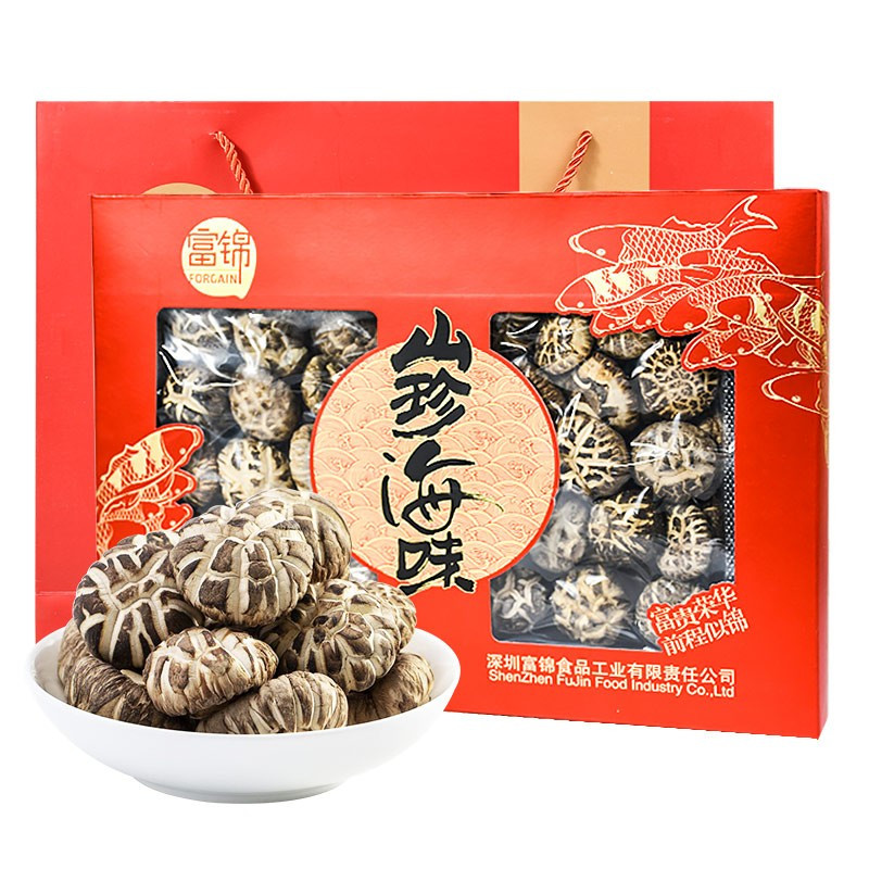 富锦年货礼盒花菇礼盒230g盒装南北干货特产拜年礼品新年送礼煲汤员工