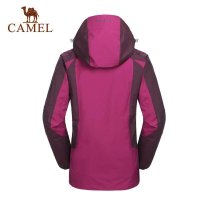 CAMEL骆驼户外冲锋衣 女款潮牌三合一两件套防风防水冲锋衣外套