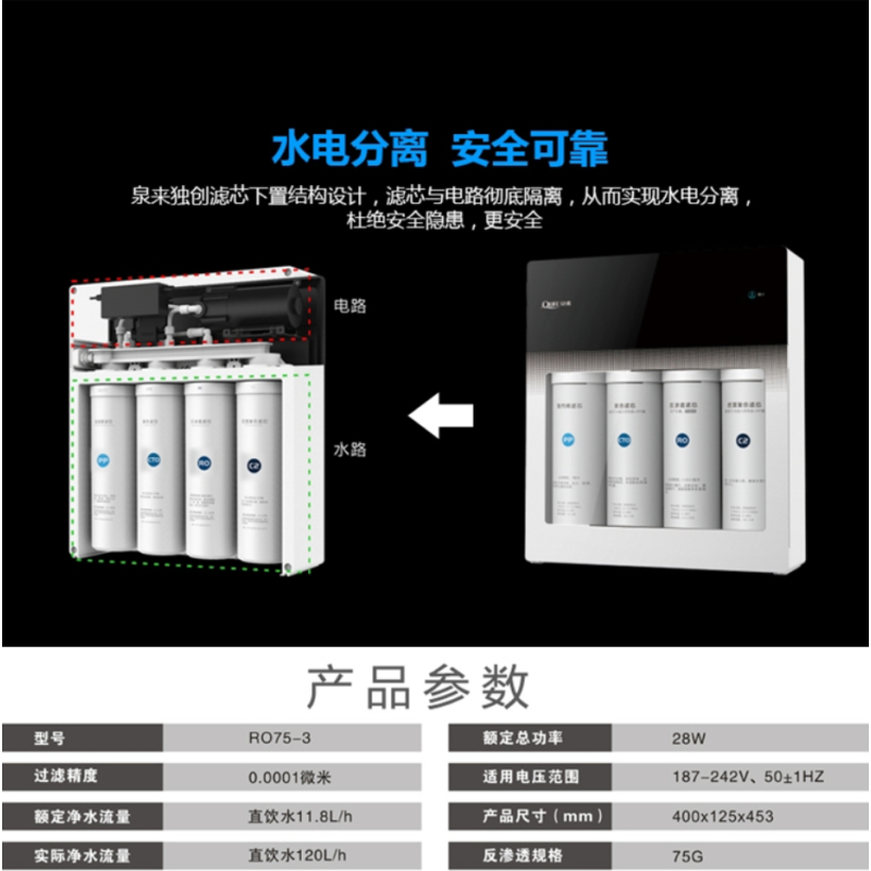 泉来纯水机RO75-3