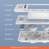 飞雕(FEIDIAO)浴霸风暖卫生间排气扇照明一体集成吊顶暖风浴霸浴室取暖器 J12pro(浴霸需自行安装)