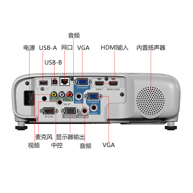 爱普生(EPSON)CB-109W高亮商务办公投影机教学会议投影家用高清投影仪(4000流明WXGA分辨率)上门安装