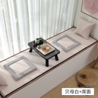 添福运 GZ-竹席双面飘窗垫 贝母白+席面【双面用】 蒲团坐垫（直径40*厚6cm）一个