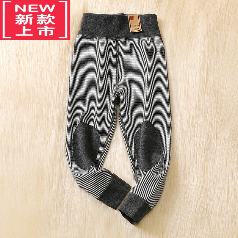 可莉允儿童秋裤冬新款男童护膝加绒保暖裤宝宝加厚绒裤男孩打底裤中大童