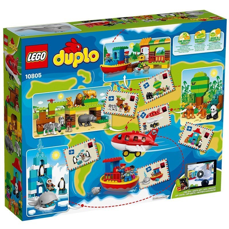 LEGO 乐高 Duplo得宝系列 环球动物大集合玩具 10805 2-5岁 塑料材质 块数100-200块高清大图