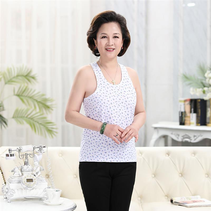 女士纯棉背心中老年人汗衫妈妈内衣打底衫宽松大码夏