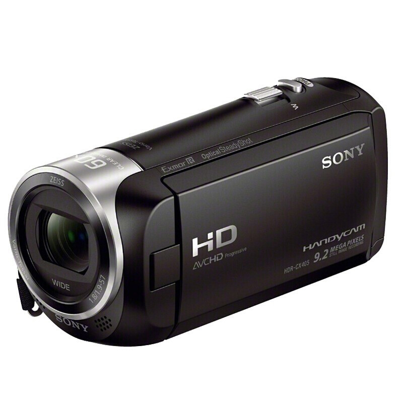 索尼HDR-CX405 高清数码摄像机套装(主机+原电+充电器+外置电源+64G内存卡2张+相机包+三角支架)