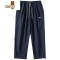YANXUGBOY防泼水抽绳束脚裤男宽松百搭裤子2023新款潮牌休闲长裤男