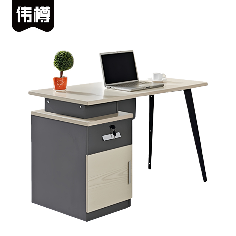 伟樽木质办公桌1400*600*750mm张高清大图