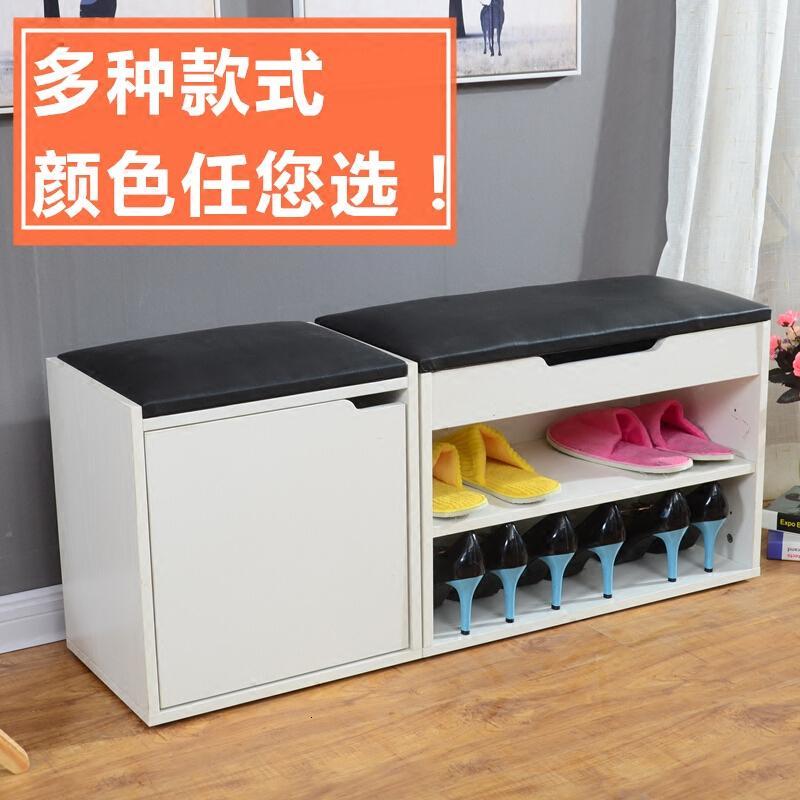 口换鞋凳式简约现代进可坐鞋柜多功能储物凳鞋架沙凳穿鞋凳褐色柚木40长两层