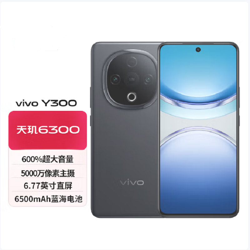 vivo Y300 星钻黑 12GB+512GB 5G手机