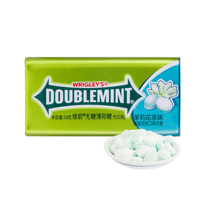 绿箭(DOUBLEMINT) 糖果 茉莉花茶味50粒34g