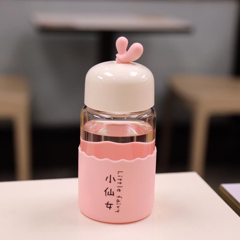 玻璃杯软妹小清新超萌可爱小仙女水杯迷你便携小巧高颜值随手杯 小