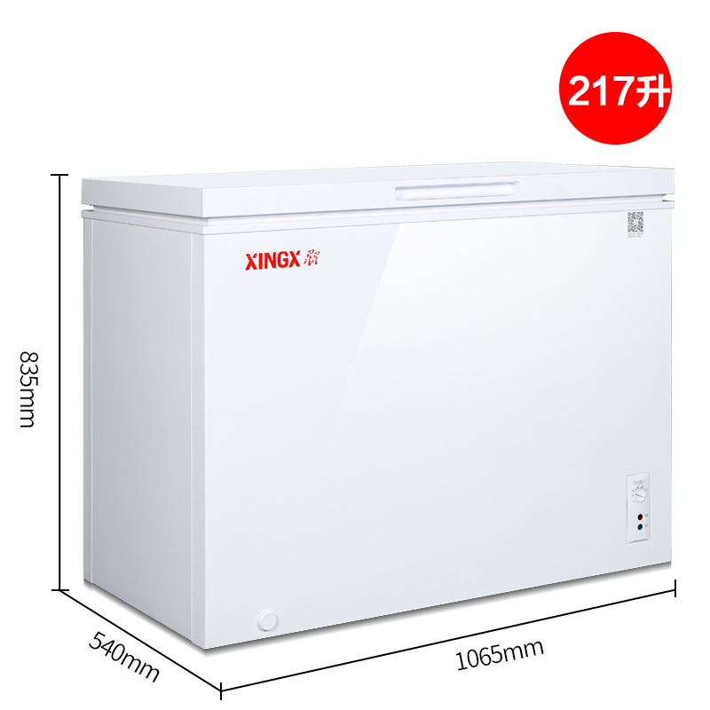 星星(XINGX) BD/BC-217JE 217升 无霜小型家用冷柜商用迷你冷藏冷冻小冰柜