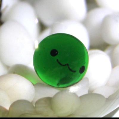 深绿无夜光一个 marimo治愈系日本卡通夜光玻璃珠幸福海藻球微景观水族鱼缸装饰品