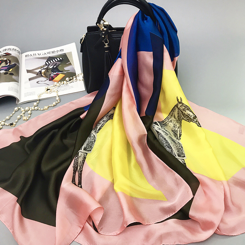 盛世尼曼丝巾女百搭夏季轻薄款纱巾空调房围巾两用夏天出游防晒丝巾